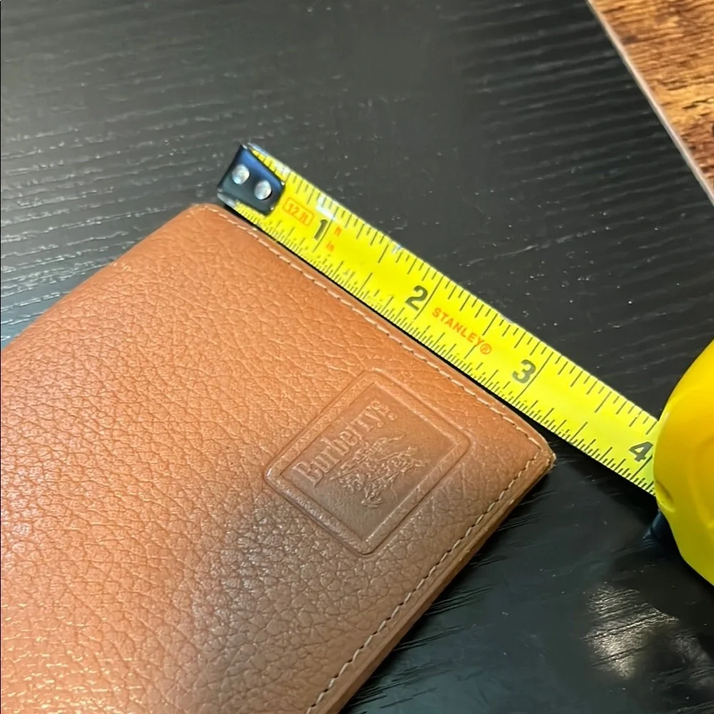 Burberry Bifold Leather Long Wallet Flap Logo Embossed Nova Check Clasp Brown M